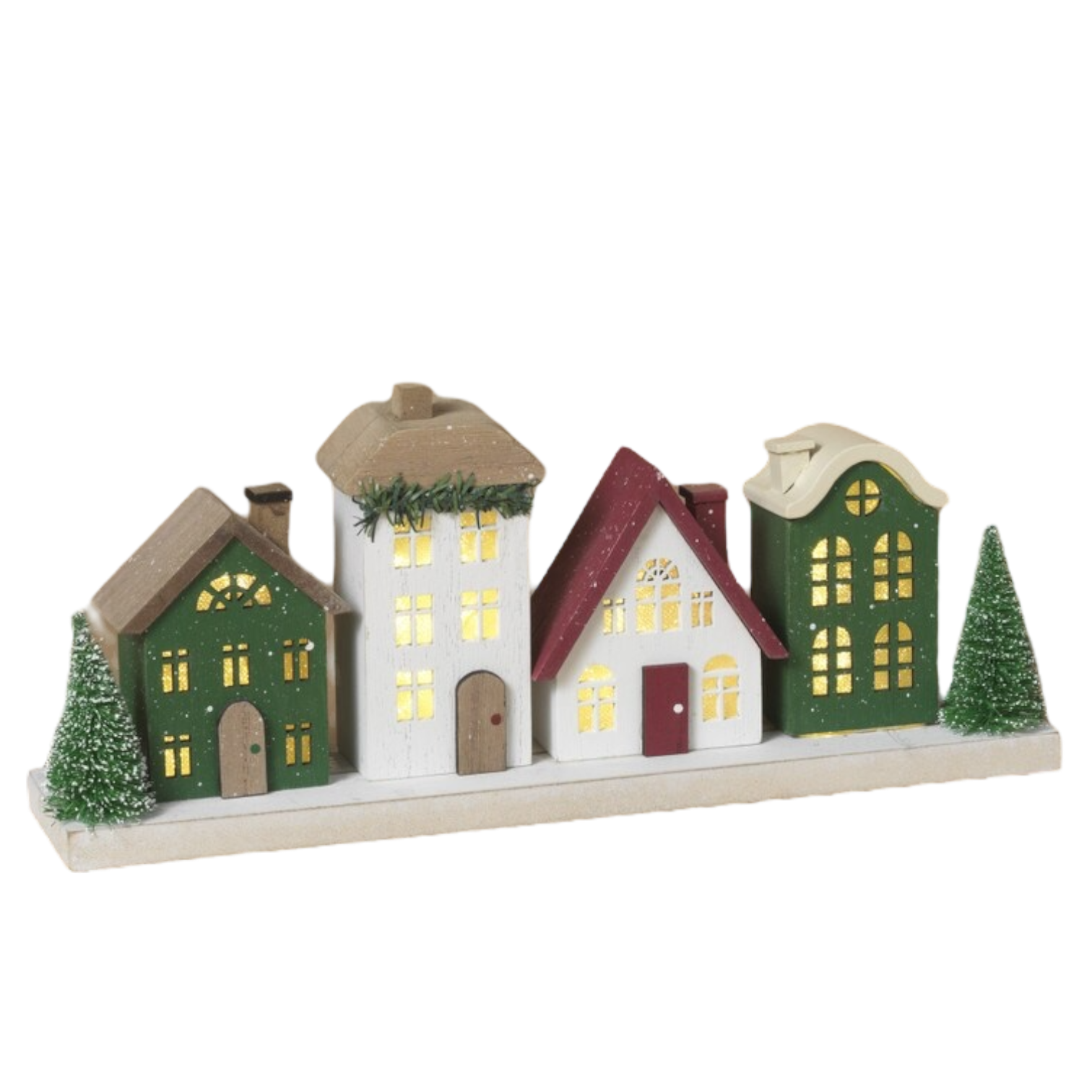 Lighted Holiday Village Scene