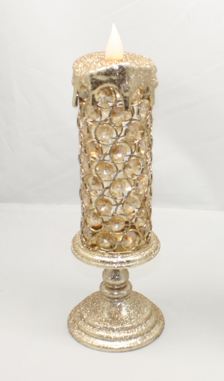 Lighted Jeweled Candle - 12 Inch -