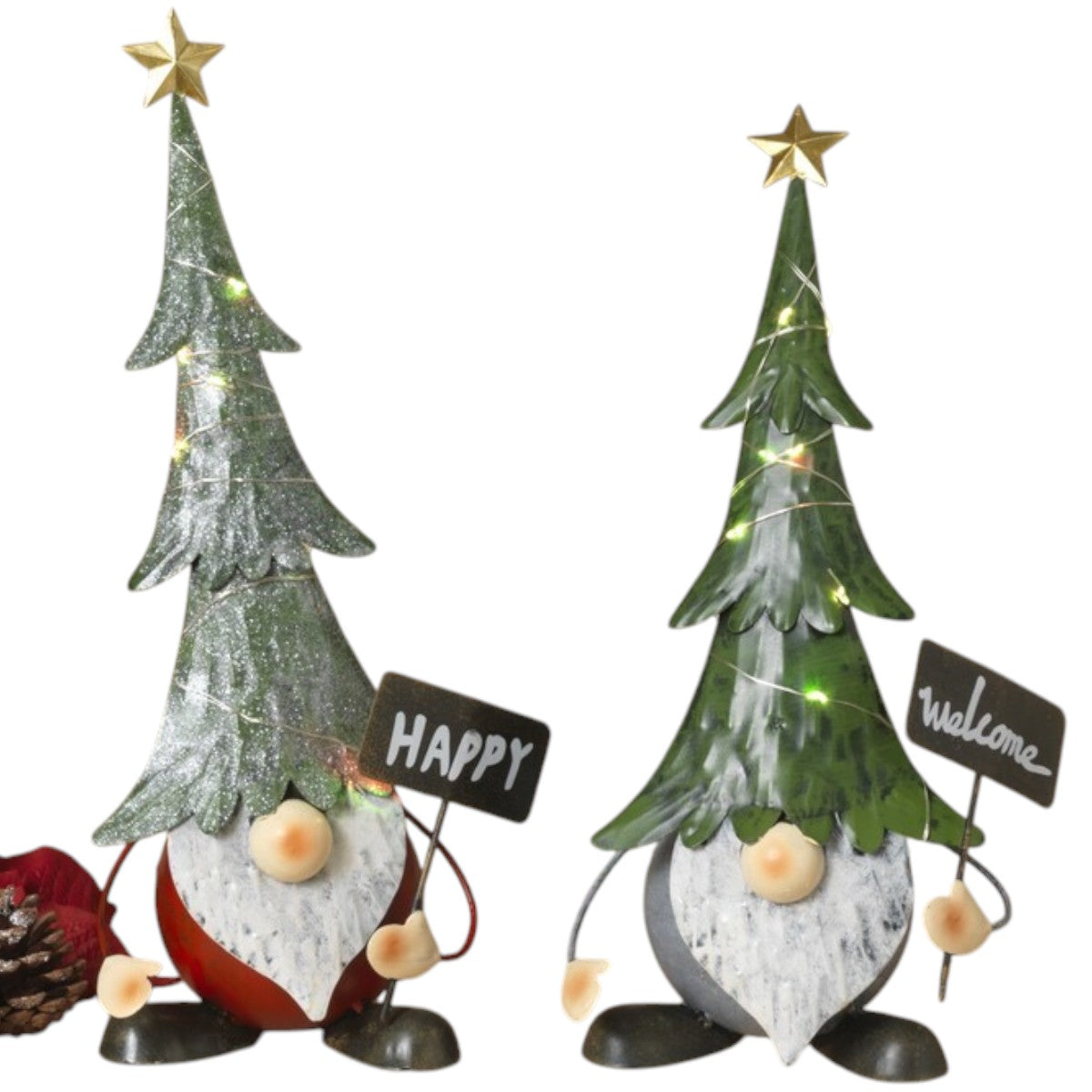 Lighted Metal Gnome Figurine -