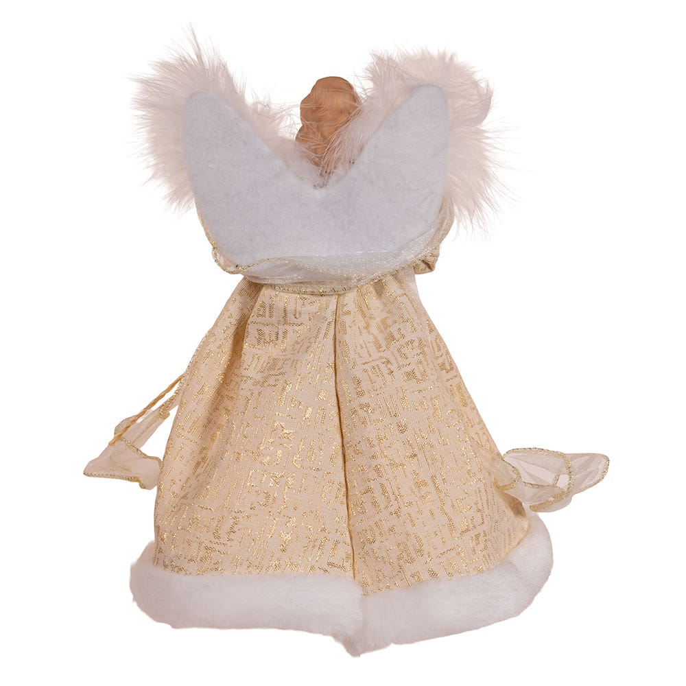 Lighted Natural Angel Treetop - 10 Inch