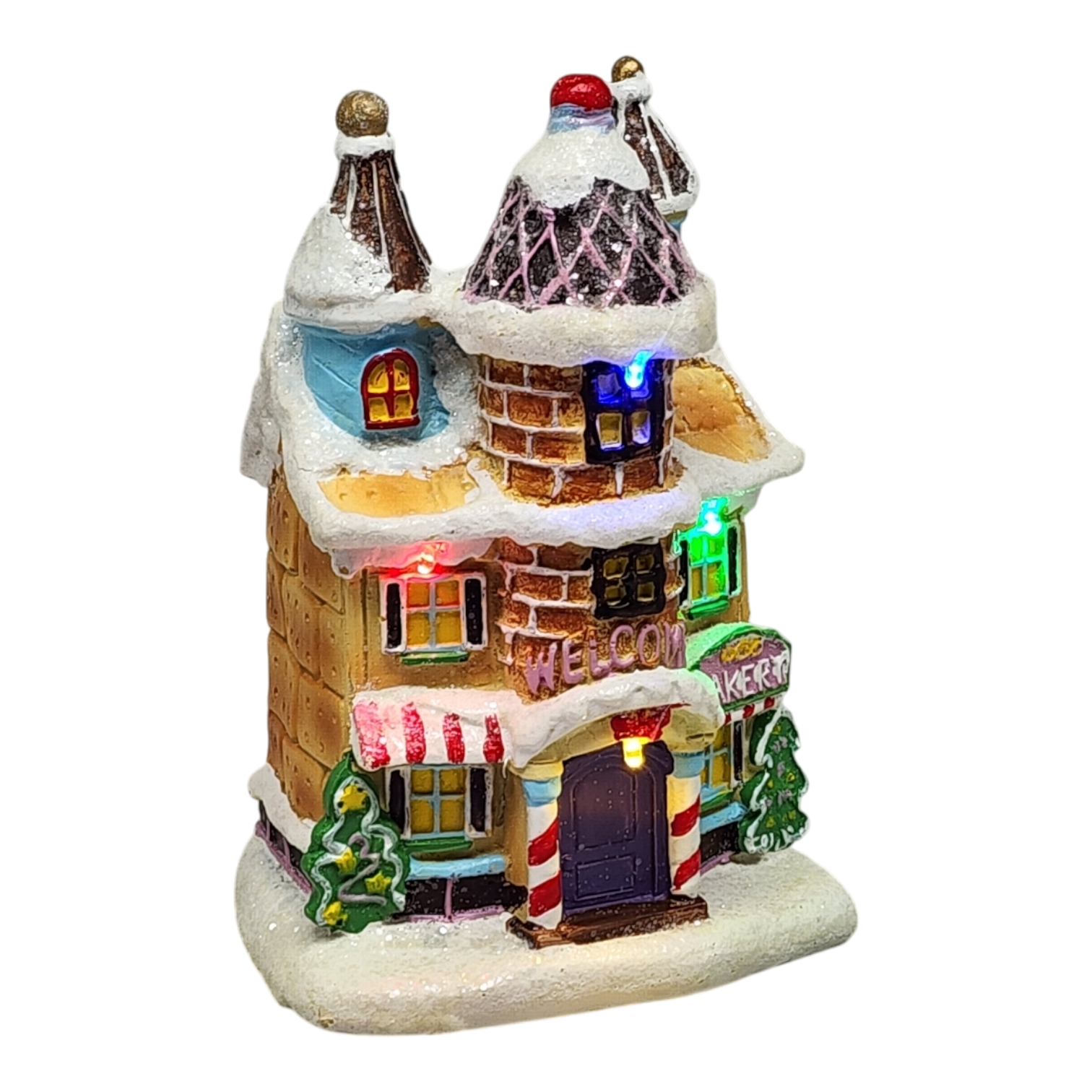 Lighted Resin Gingerbread House - Bakery