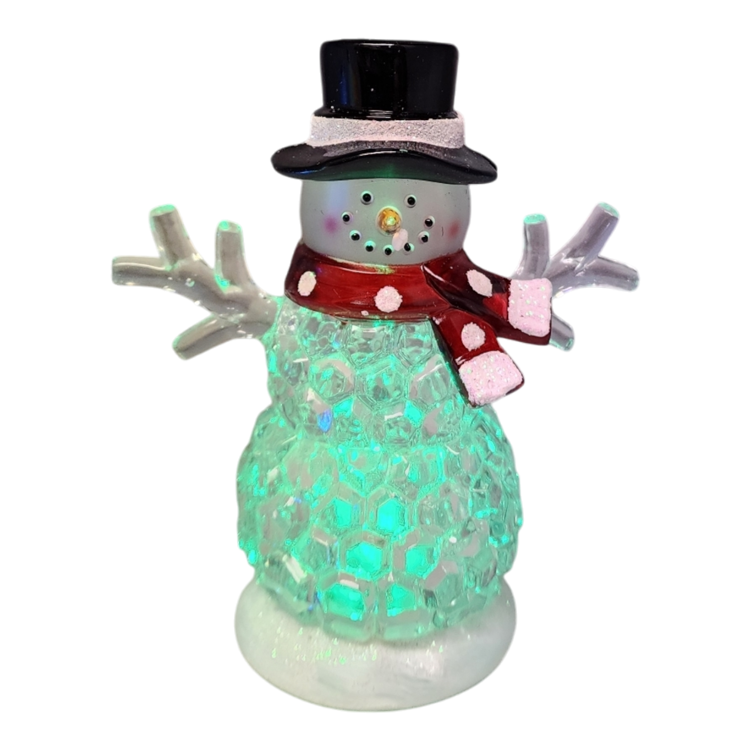 Lighted Shimmer Snowman - 4.5 inch