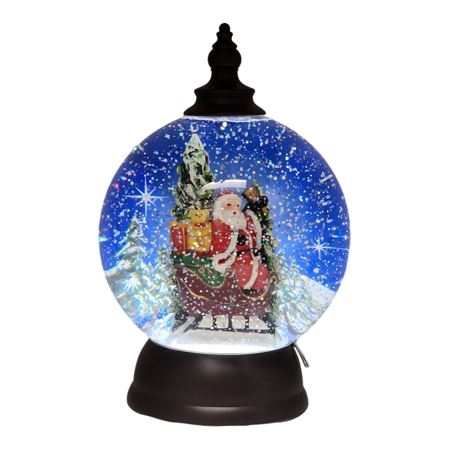 Lighted Spinning Water Globe - Santa in his Sleigh