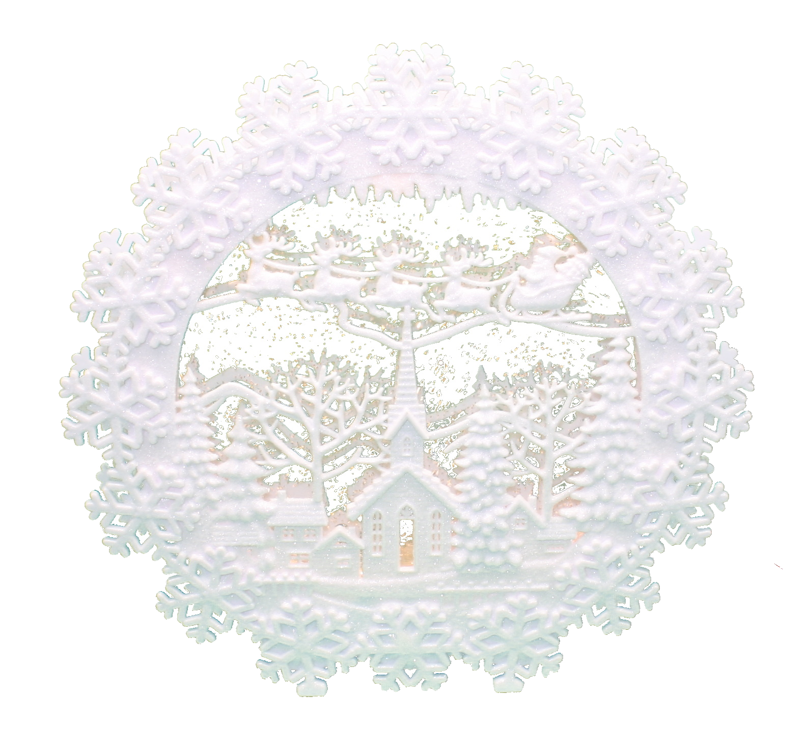 Lighted Spinning Water Globe Snowflake Wreath