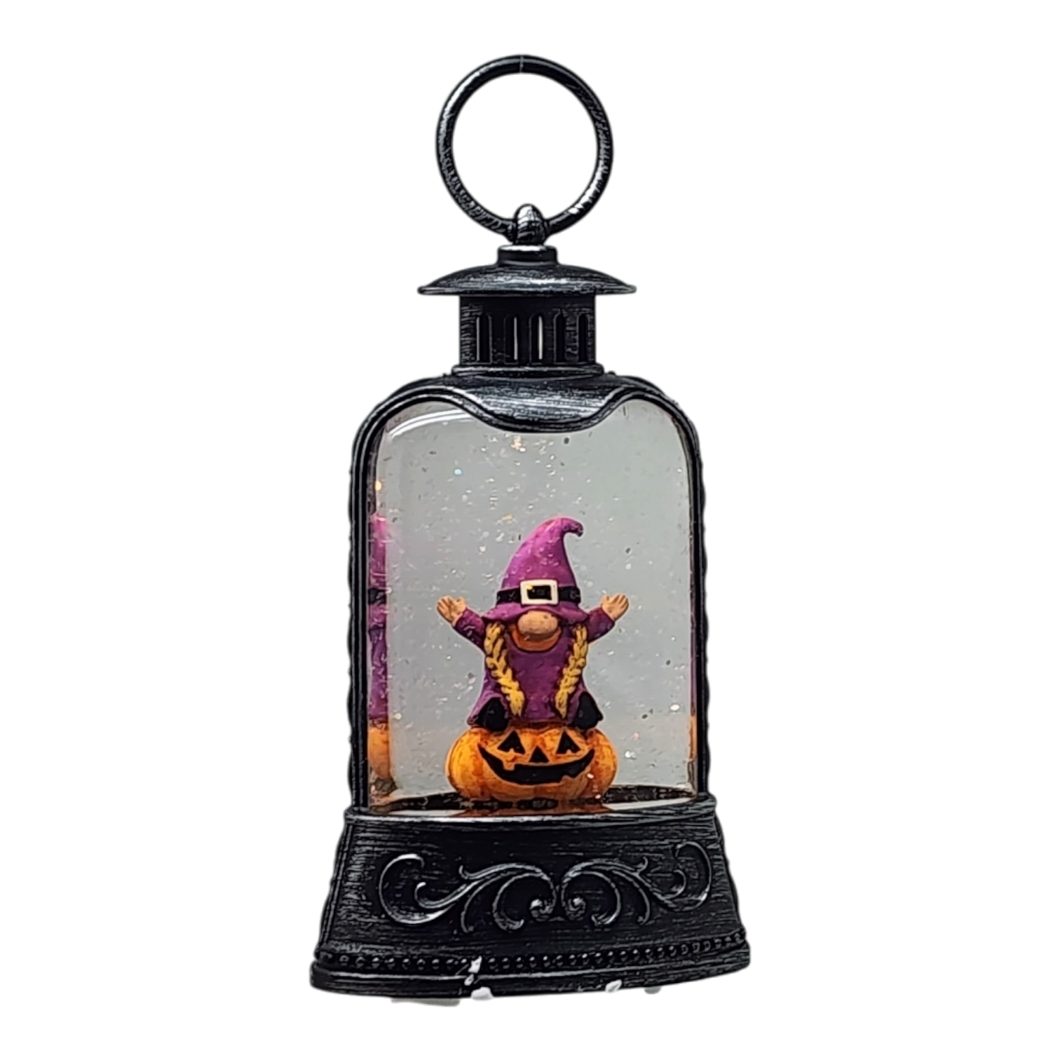 Lighted Waterglobe Lantern - Wizard Gnome