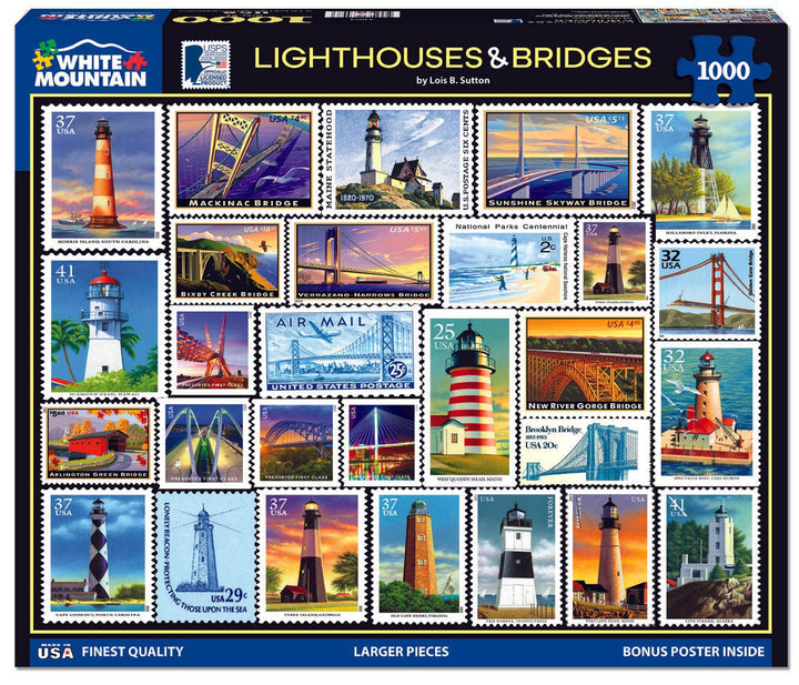 Lighthouses and Bridges - 1000 Piece Jigsaw Puzzle