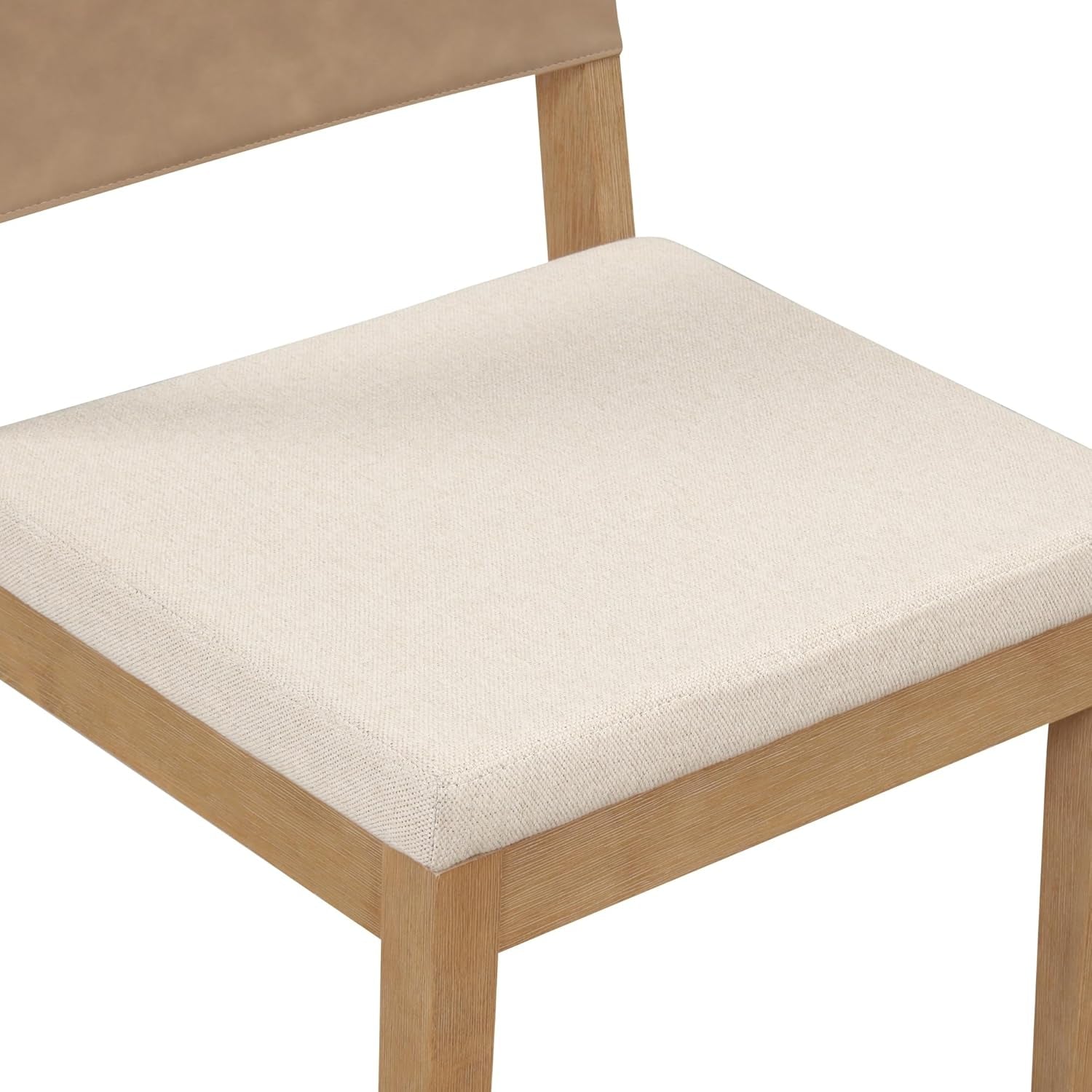 Linus Modern Upholstered Dining Chair Light Brown Cushioned