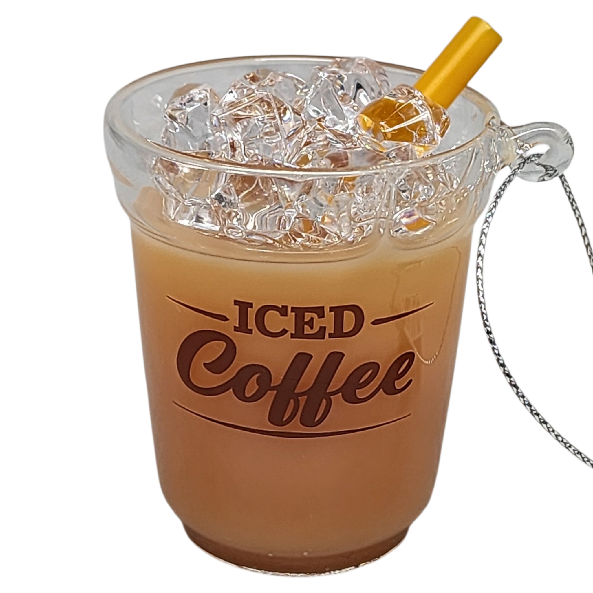 Liquid-Filled Glass Iced Coffee Ornament