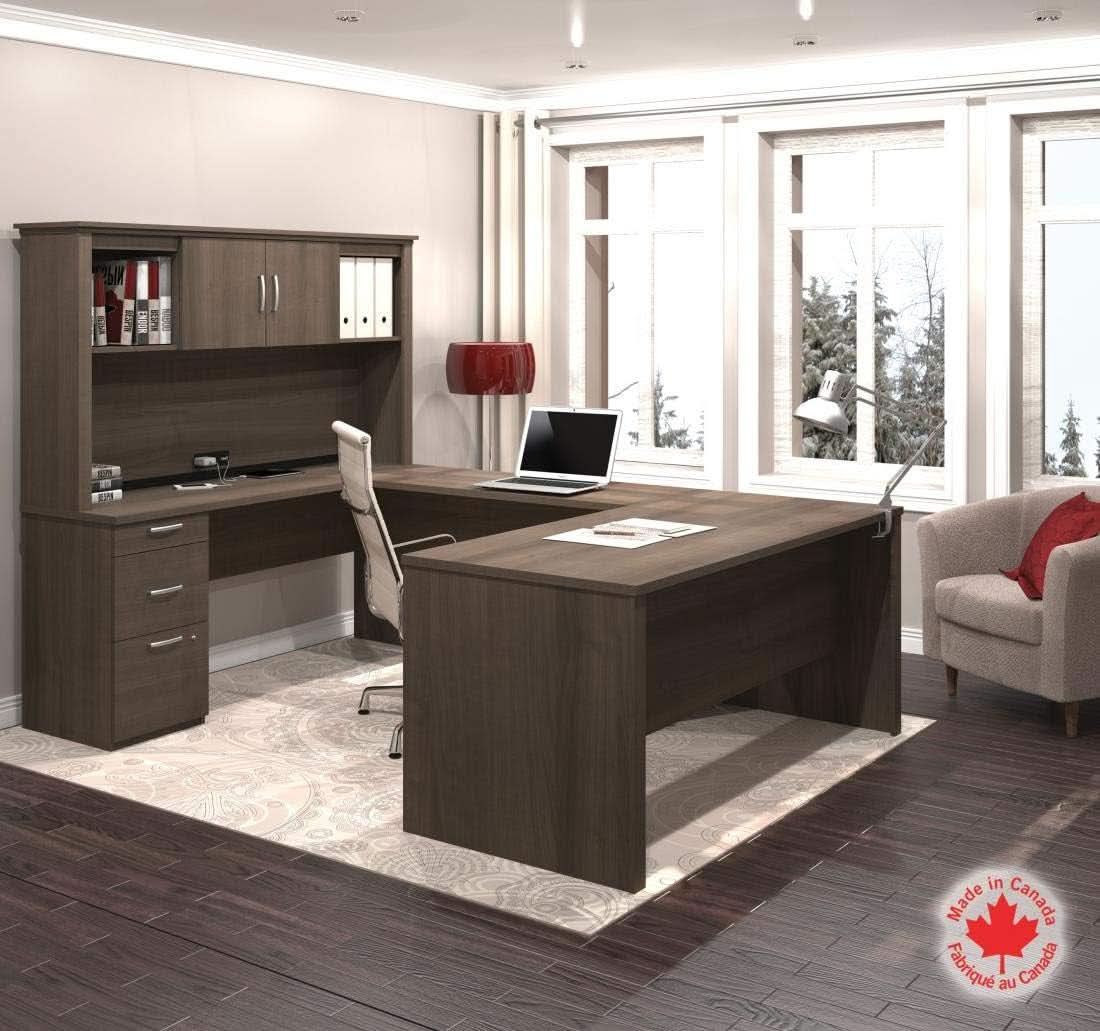 Logan 66W Antigua L Shaped Executive Desk With Pedestal