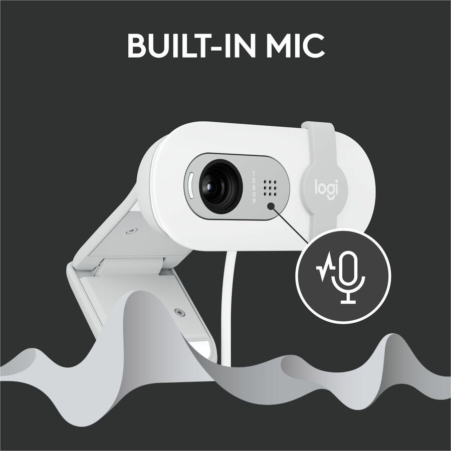 Logitech BRIO 100 Webcam - 2 Megapixel - Off White - USB Type A - 1 Pack(s) - 1920 x 1080