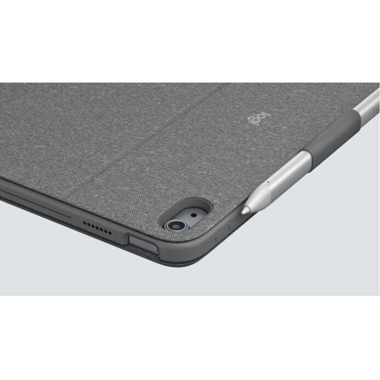 Logitech Combo Touch Keyboard/Cover Case (Folio) for 10.9" Apple, Logitech iPad (10th Generation) Tablet, Apple Pencil, Stylus - Oxford Gray