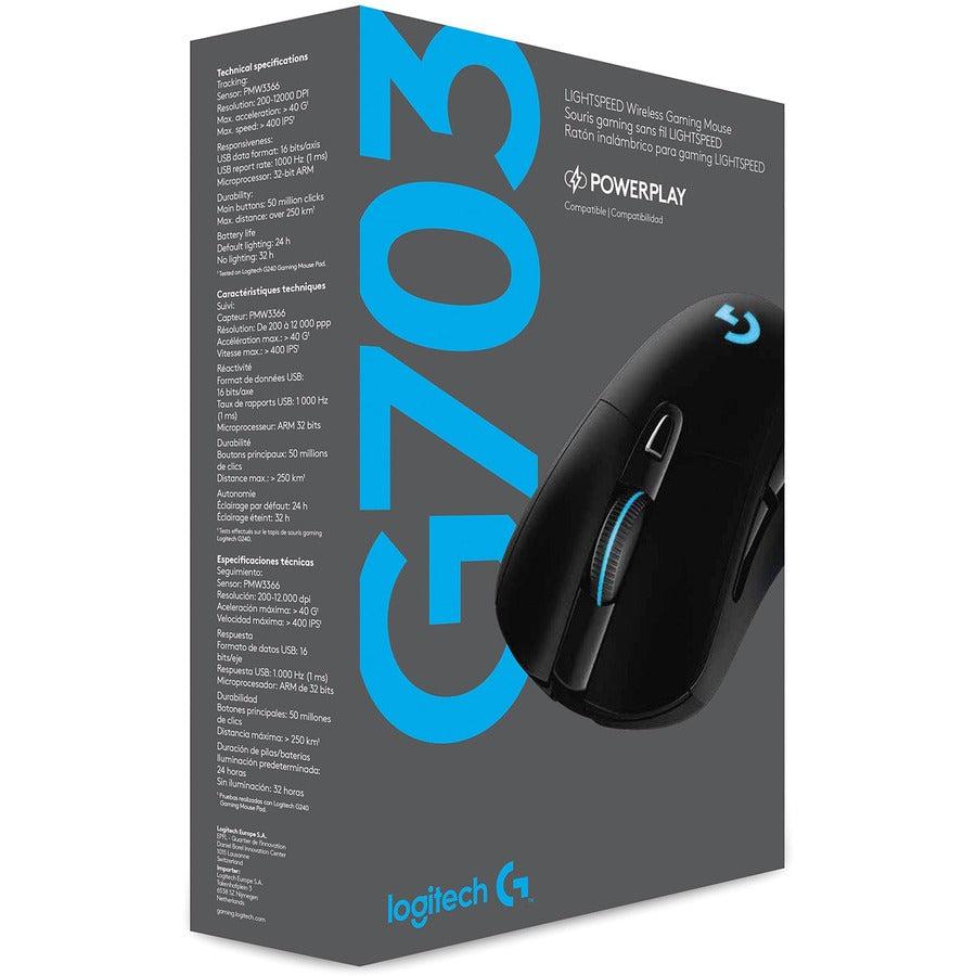 Logitech G G703 Lightspeed Wireless Gaming With Hero 25K Sensor Mouse Right-Hand Rf Wireless 25600 Dpi