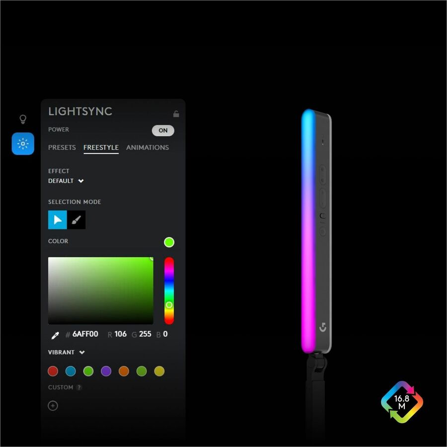 Logitech G Litra Beam LX Dual-Sided RGB Streaming Key light - LED Bulb - Bluetooth USB Pow