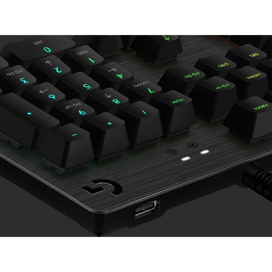 Logitech G512 Carbon LIGHTSYNC RGB Mechanical Gaming Keyboard - Wired Keyboard with GX Red Switches, USB Passthrough, Media Controls, Compatible with Windows 920-009360
