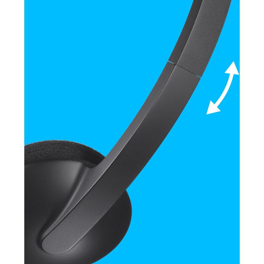 Logitech H340 Usb Computer Headset Wired Head-Band Office/Call Center Black