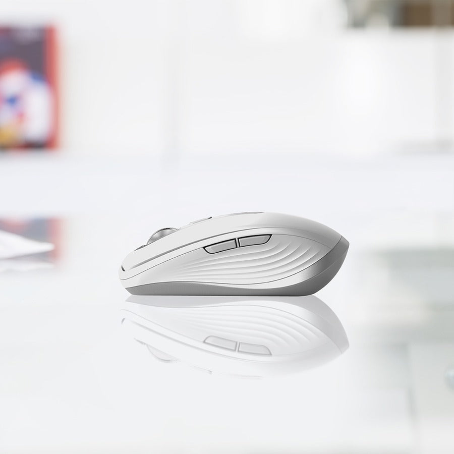 Logitech MX Anywhere 3 Compact Performance Mouse, Wireless, Comfort, Fast Scrolling, Any Surface, Portable, 4000DPI, Customizable Buttons, USB-C, Bluetooth, Apple Mac, iPad, Windows PC, Linux, Chrome, Pale Gray 910-005985