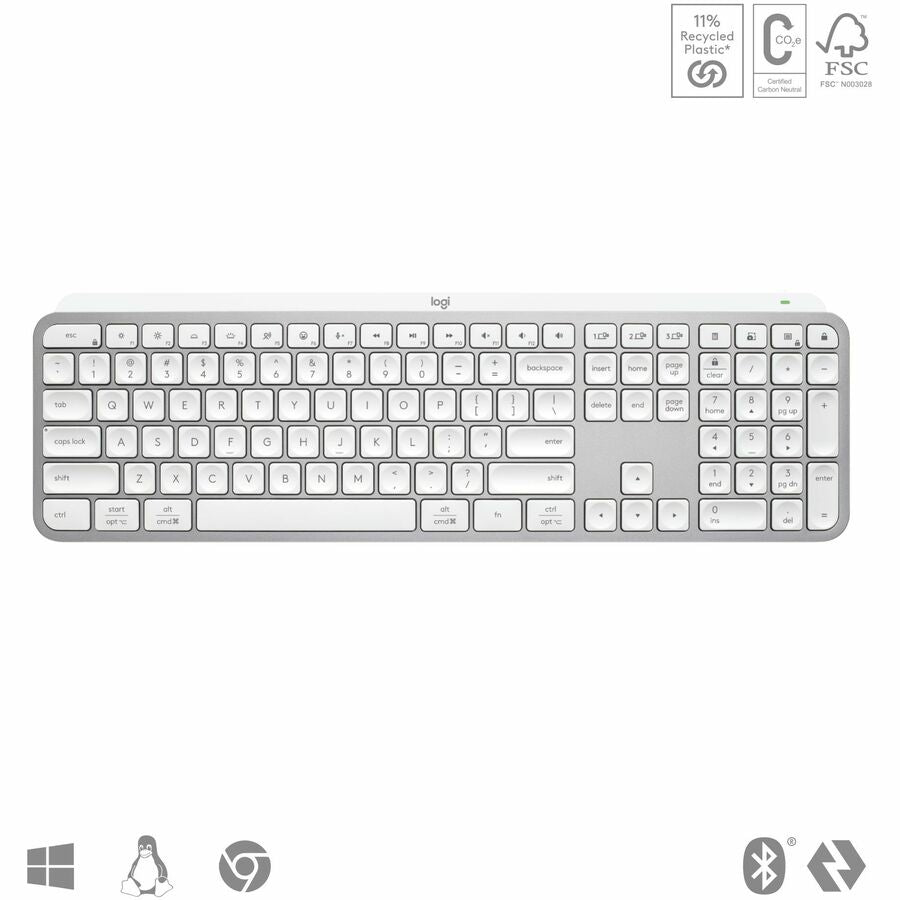 Logitech MX Keys Keyboards - Wireless Connectivity - Bluetooth - 32.81 ft - USB Interface