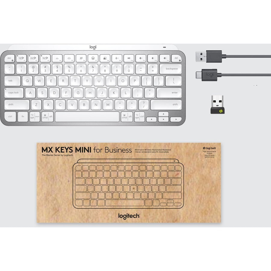 Logitech MX Keys Mini for Business (Pale Grey) - Brown Box 920-010595