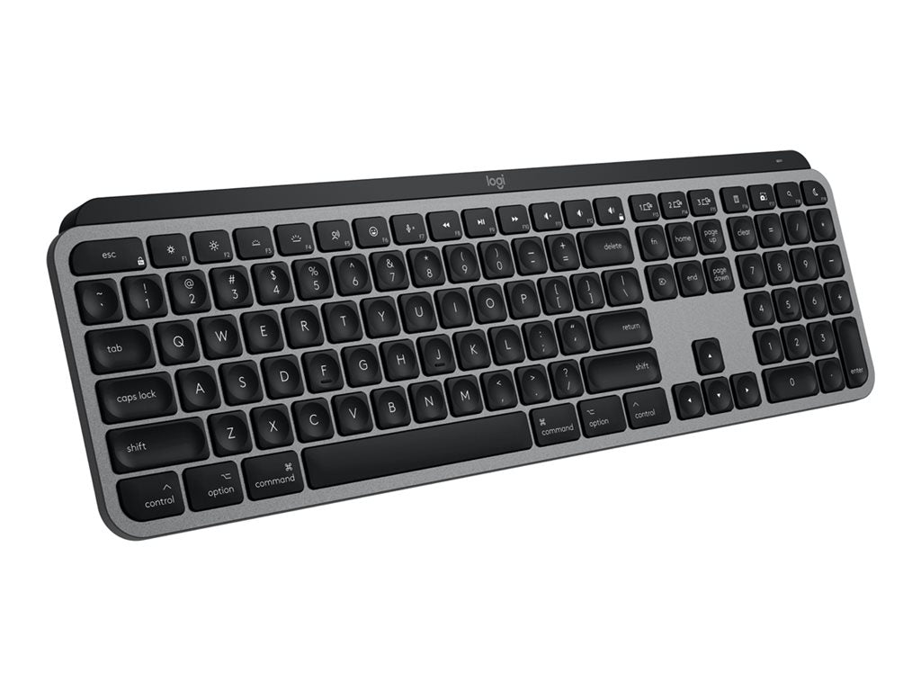 Logitech Master Series MX Keys S for Mac - Keyboard - full size - backlit - wireless - Bluetooth LE - QWERTY - English - space 920-011621