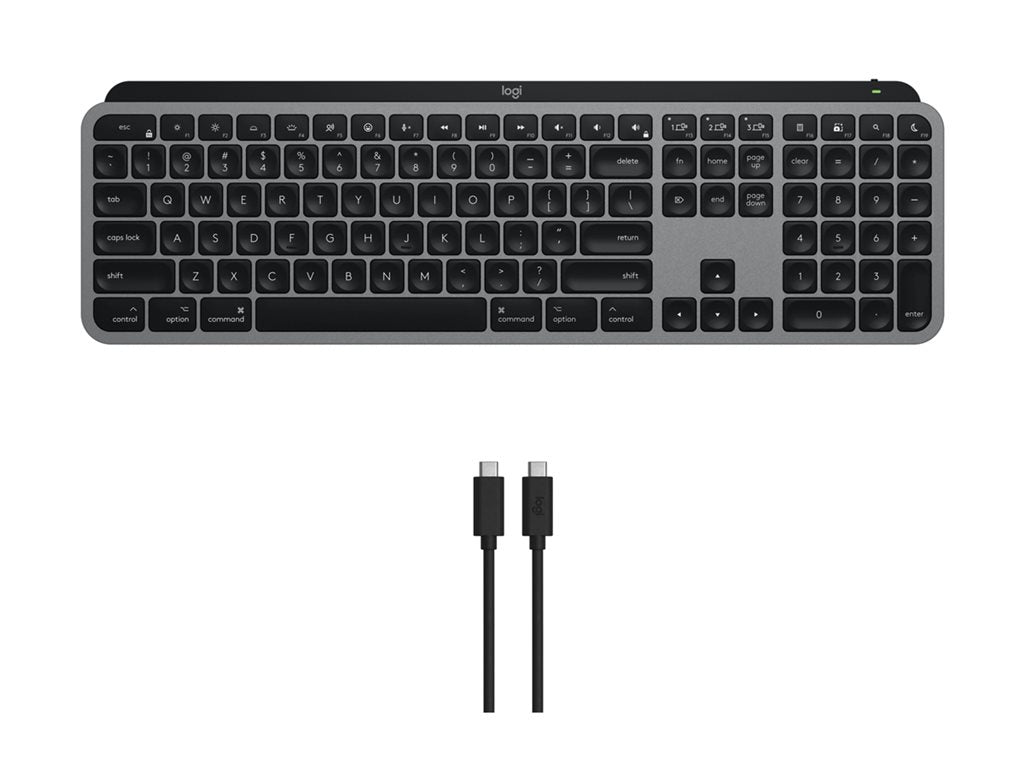 Logitech Master Series MX Keys S for Mac - Keyboard - full size - backlit - wireless - Bluetooth LE - QWERTY - English - space 920-011621