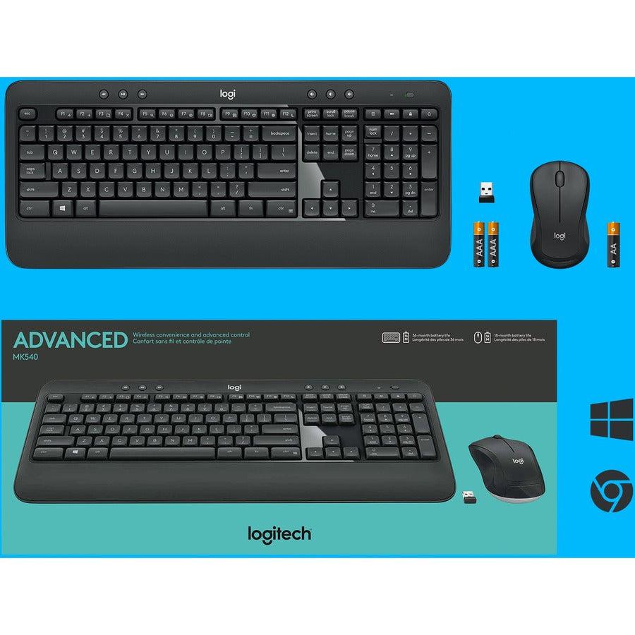 Logitech Mk540 Advanced Keyboard Rf Wireless Qwerty Us International Black, White