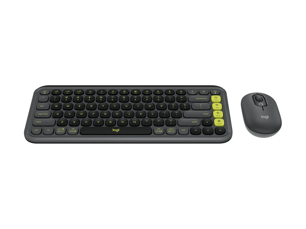 Logitech POP Icon Combo - Keyboard and mouse set - wireless - Bluetooth LE - QWERTY - English - graphite, green 920-013103