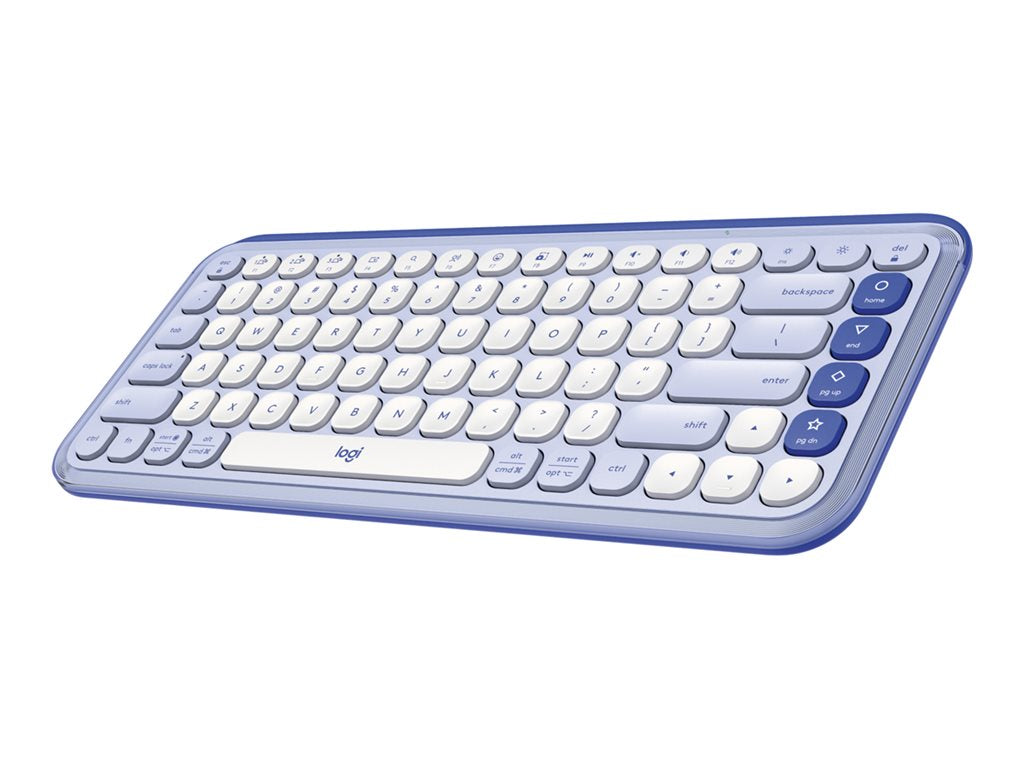 Logitech POP Icon Keys - Keyboard - wireless - Bluetooth LE - QWERTY - English - off-white, lilac 920-013050