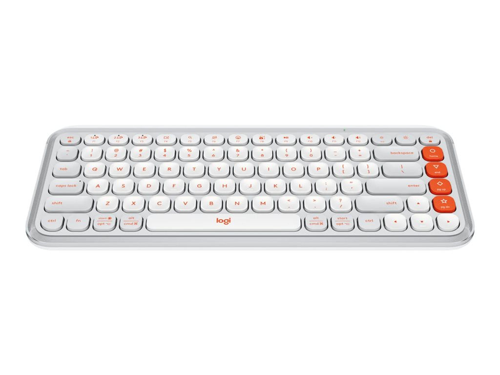 Logitech POP Icon Keys - Keyboard - wireless - Bluetooth LE - QWERTY - English - off-white, orange 920-012935