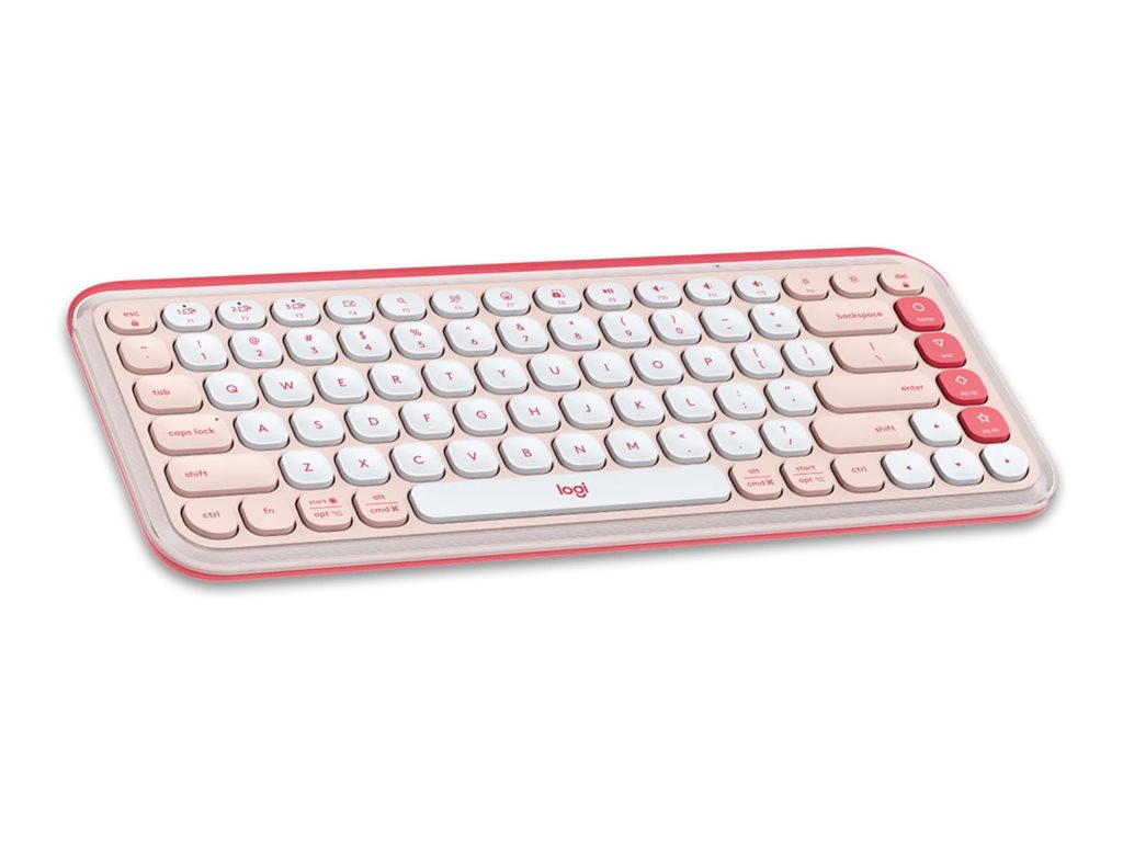 Logitech POP Icon Keys - Keyboard - wireless - Bluetooth LE - QWERTY - English - off-white, rose 920-013049