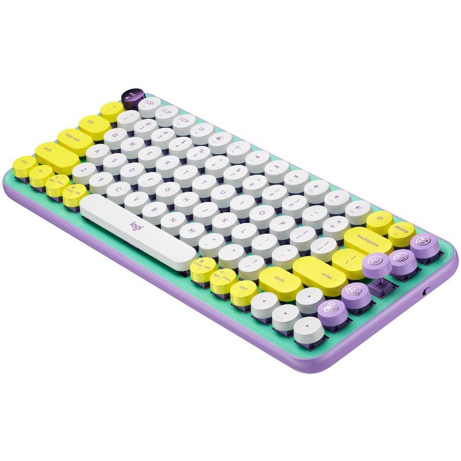 Logitech Pop Keys Keyboard Rf Wireless + Bluetooth Mint Colour, Violet, White, Yellow
