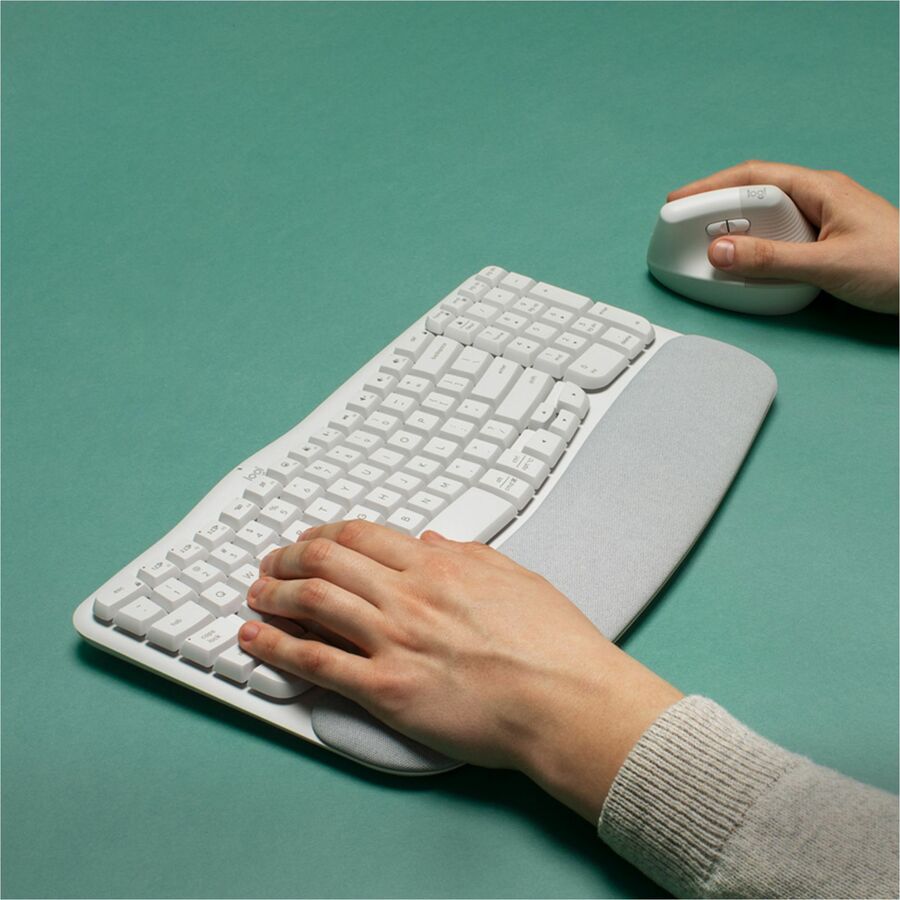Logitech Wave Keys Keyboard - Wireless Connectivity - Bluetooth - 32.81 ft - USB