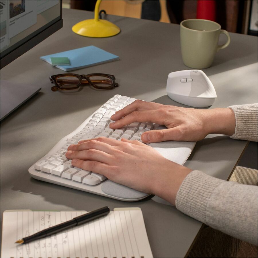 Logitech Wave Keys Keyboard - Wireless Connectivity - Bluetooth - 32.81 ft - USB