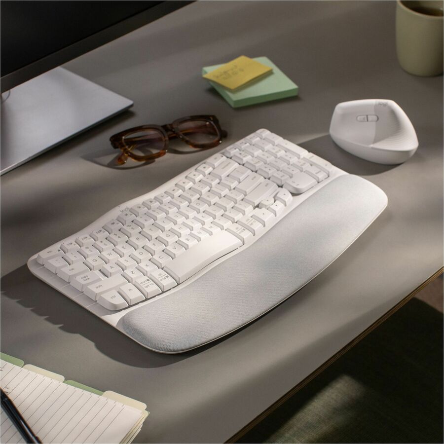 Logitech Wave Keys Keyboard - Wireless Connectivity - Bluetooth - 32.81 ft - USB