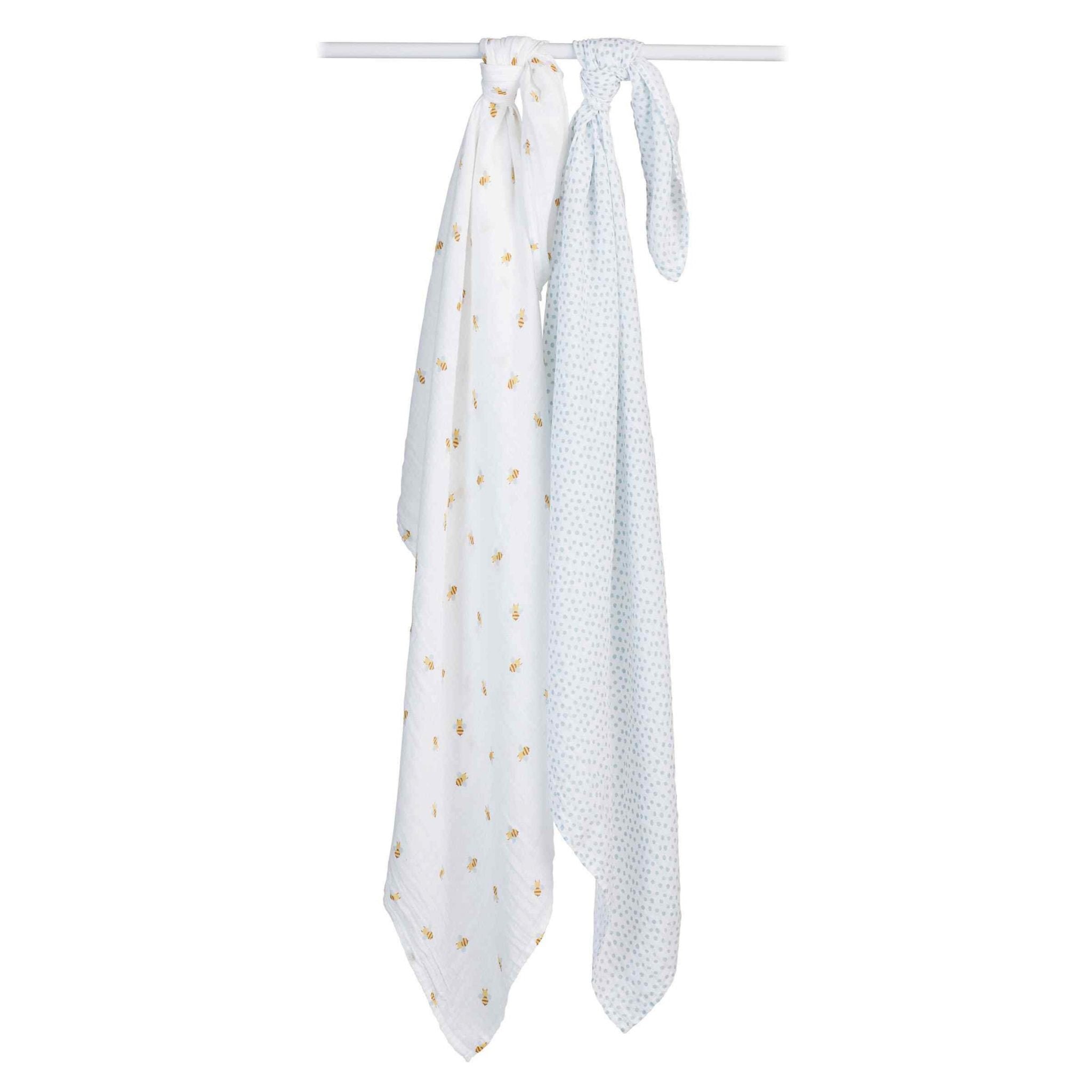 Lulujo Cotton Swaddles Bees And Dots