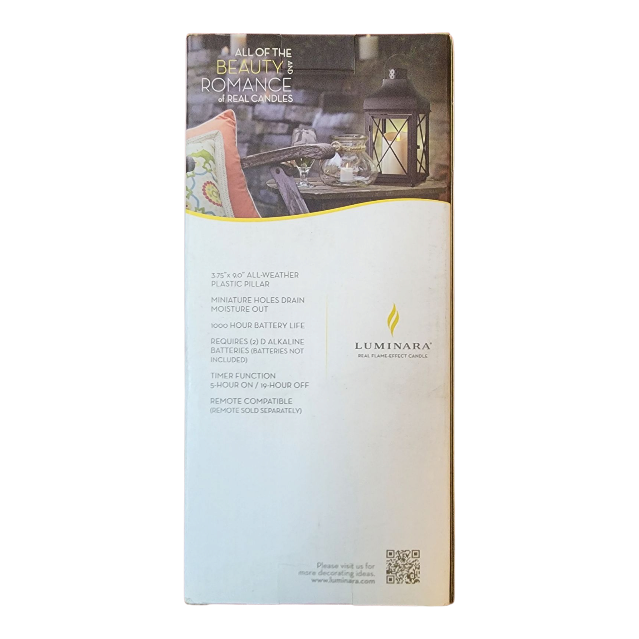 Luminar Moving Flame Outdoor Pillar Candle