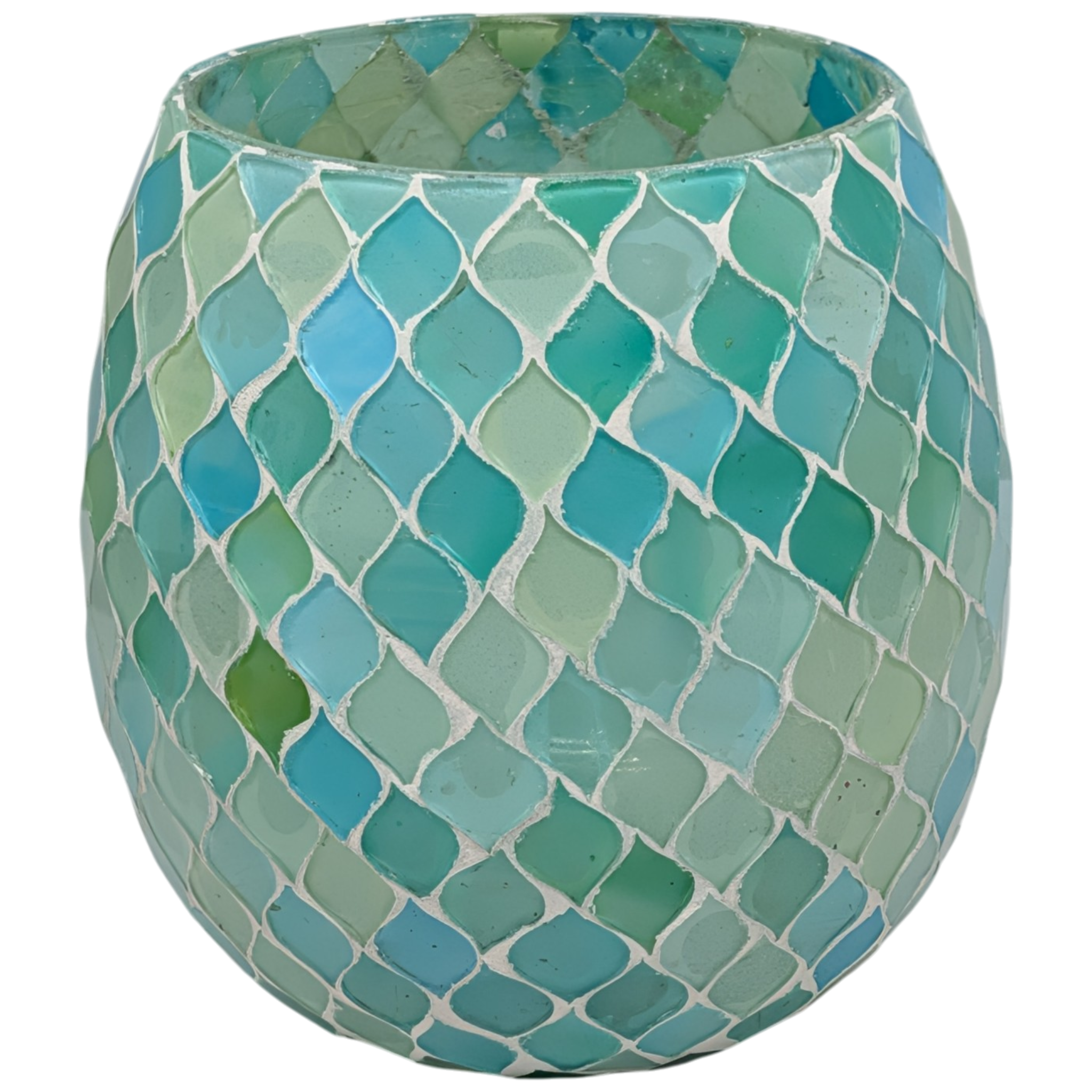 Luminescent Turquoise Gem: Statement Mosaic Lantern