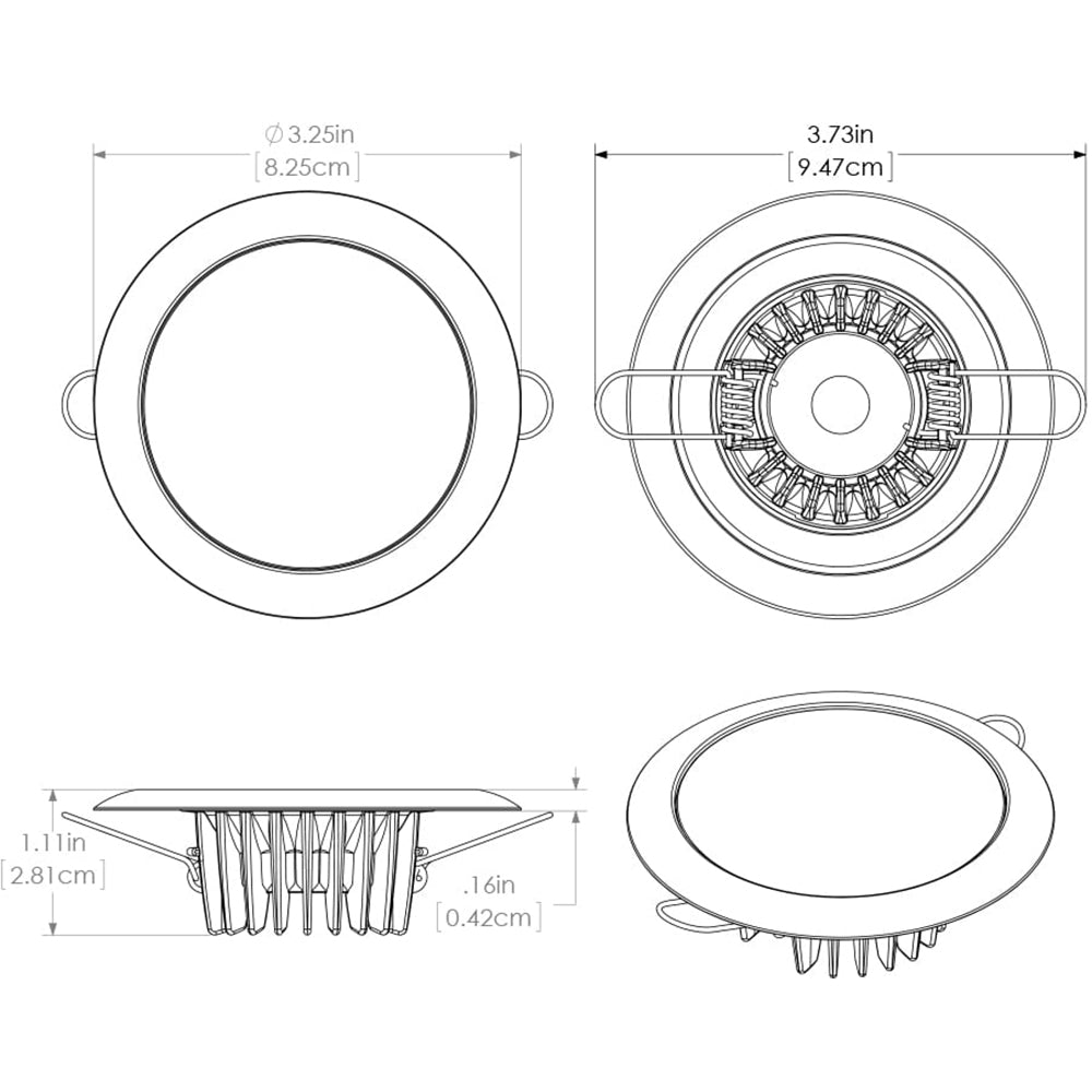 Lumitec Mirage - Flush Mount Down Light - Glass Finish/Polished SS Bezel - 3-Color
