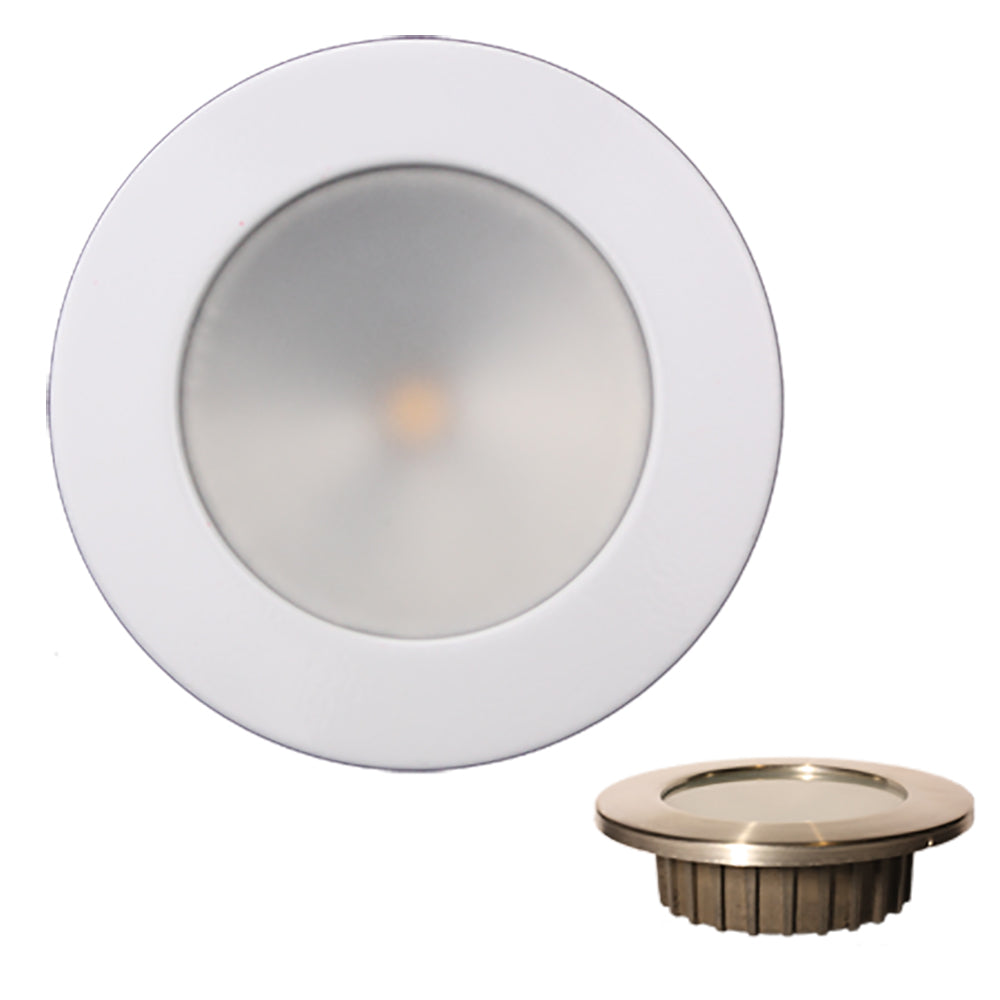 Lunasea Gen3 Warm White, RGBW Full Color 3.5&rdquo; IP65 Recessed Light w/White Stainless