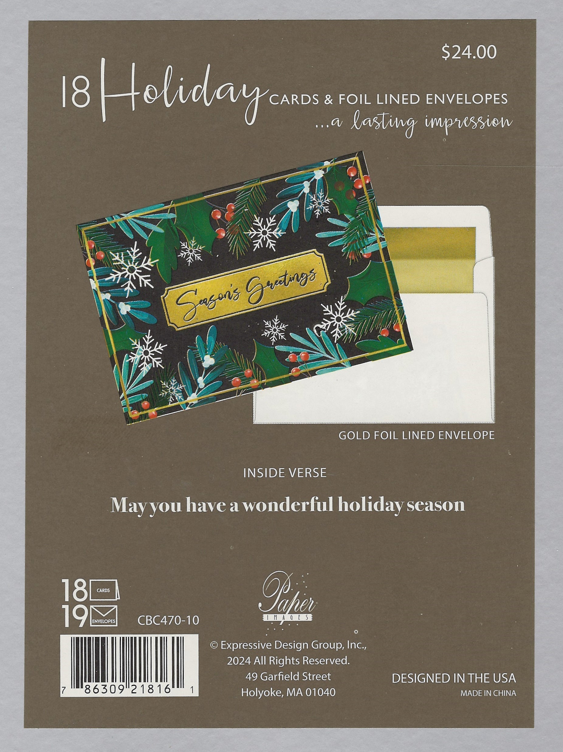Luxury Boxed Cards - Set of 18 - Mistletoe Greetings