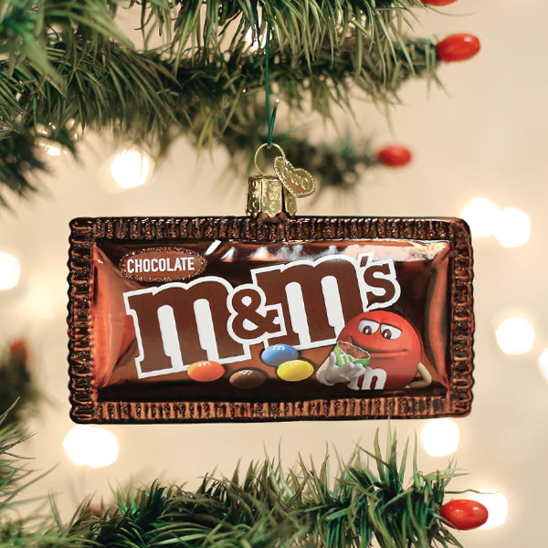 M&M Milk Chocolate Glass Ornament