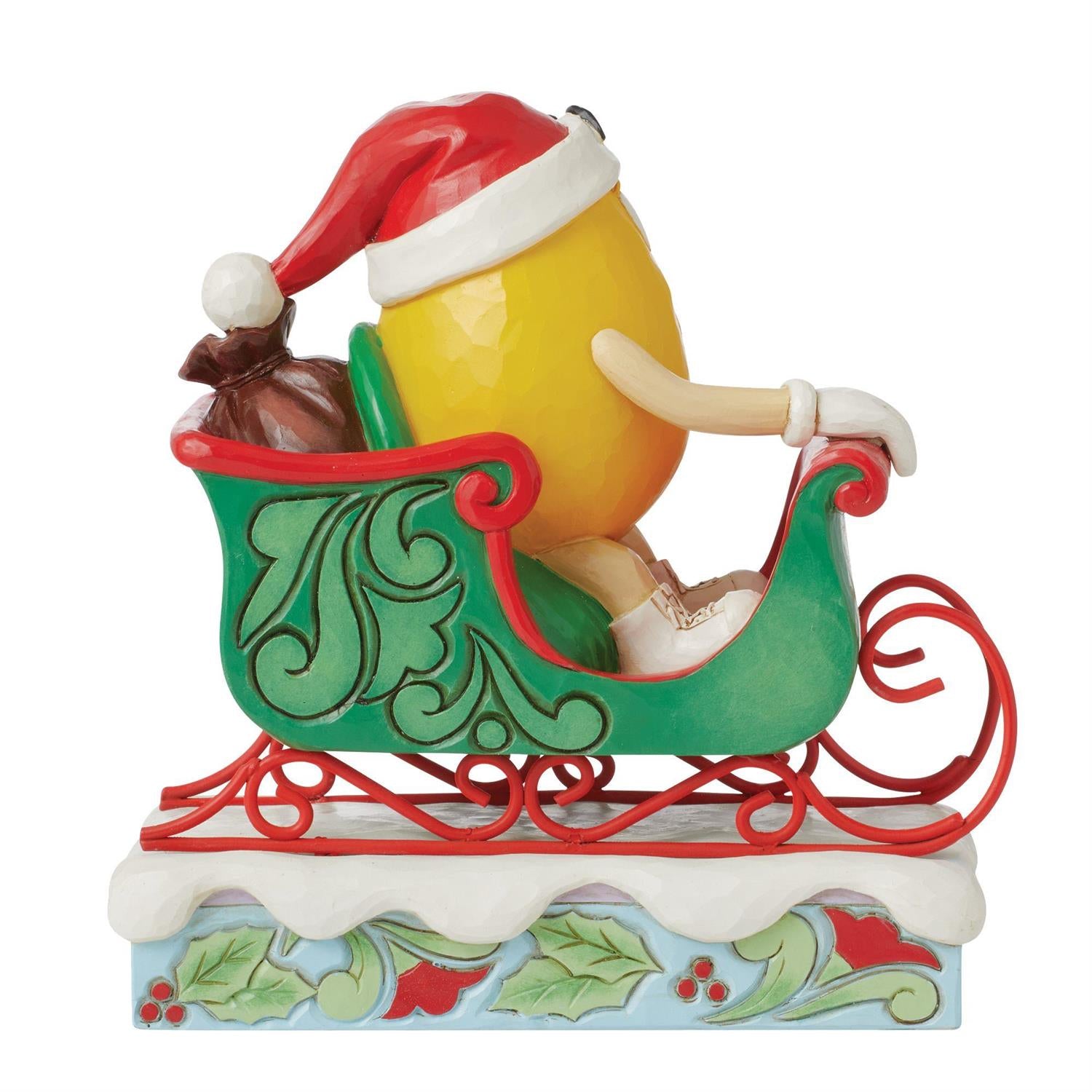 M&M'S Yellow Character in Sleigh Figurine