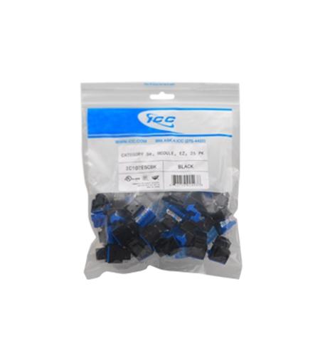 MODULE- CAT 5e- HD- 25 PK- BLACK ICC-IC107F5CBK