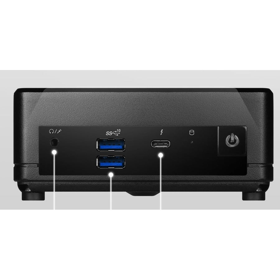 MSI Cubi 5 Cubi 5 12M-029US Desktop Computer - Intel Core i5 12th Gen i5-1235U - 8 GB RAM DDR4 SDRAM - 512 GB M.2 PCI Express NVMe SSD - Mini PC - Black