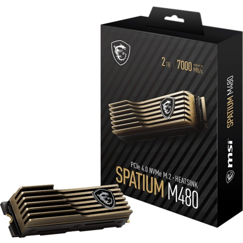 MSI SPATIUM M480 SPATIUM M480 PCIe 4.0 NVMe M.2 HS 2 TB Solid State Drive - M.2 2280 Internal - PCI Express NVMe (PCI Express NVMe 4.0 x4) SM480N2TBH