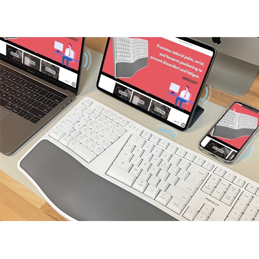 Macally BTERGOKEY - Wireless Ergonomic Keyboard for Mac & Wrist Rest