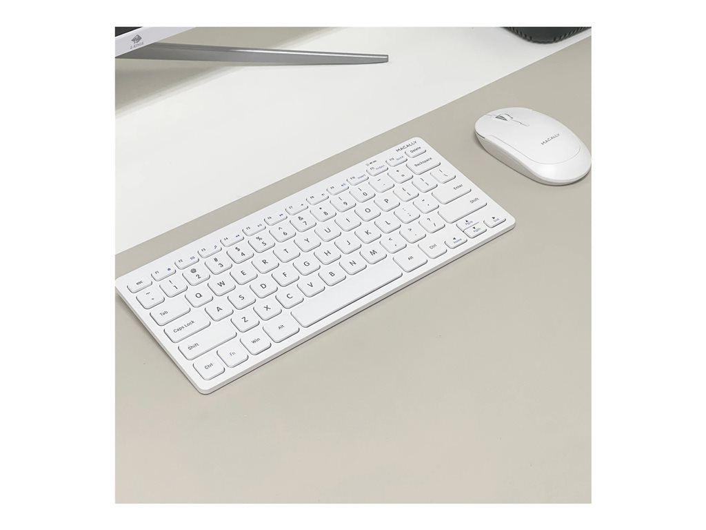 Macally RFCompactKey - Keyboard and mouse set - wireless - 2.4 GHz - QWERTY - US - white