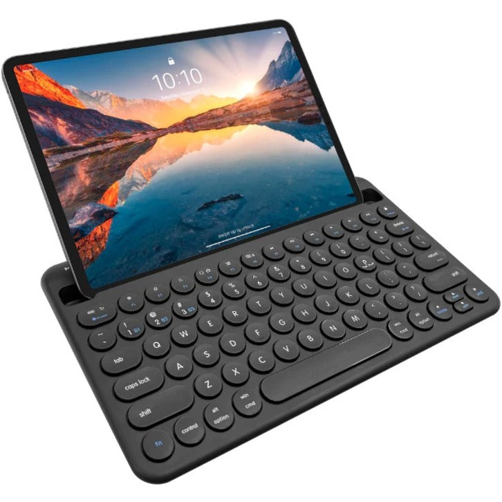 Macally Rechargeable iPad Bluetooth Compact Keyboard Quick Switch 3 Devices BTTABKEYBATB