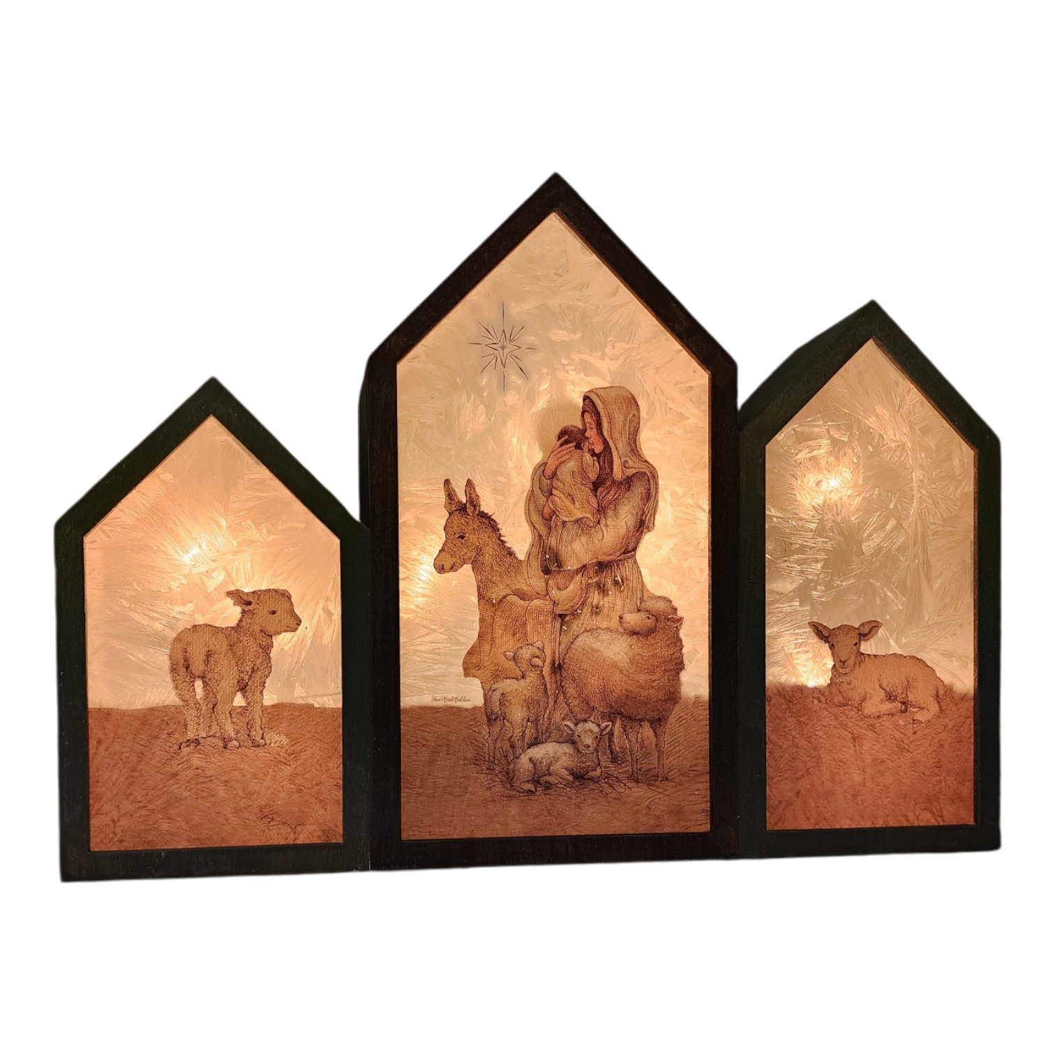Madonna And Child Panel Lamp - Natural