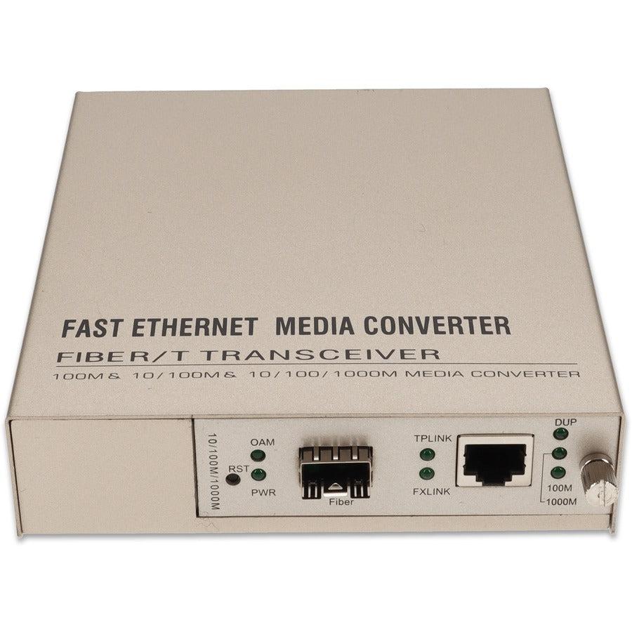 Managed Media Converter 10/100/1000Base-TX RJ-45 Open SFP Port | Tecisoft ADD-MGMC-SFP