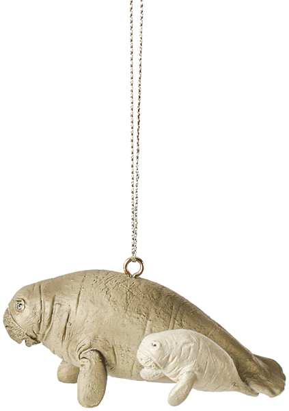 Manatee and Baby Ornament